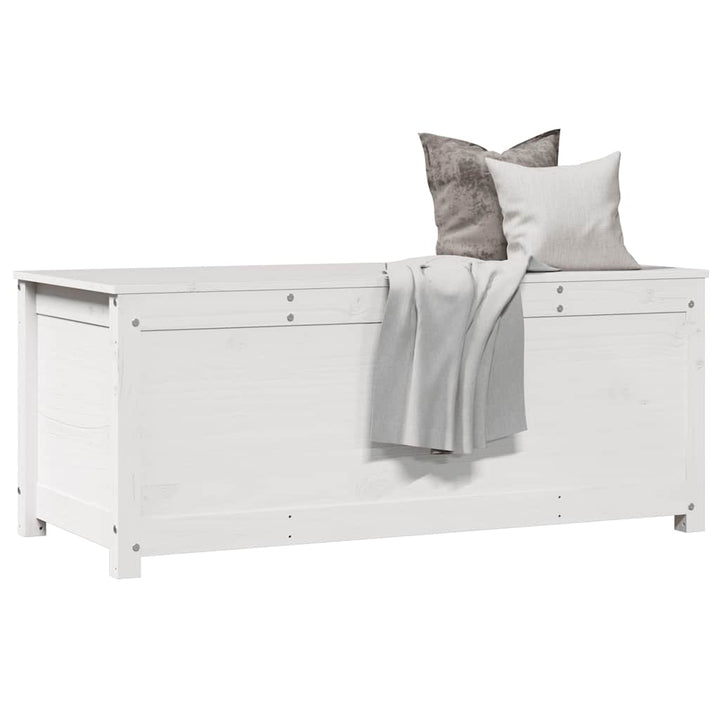 opbevaringskasse 110x50x45,5 cm massivt fyrretræ hvid