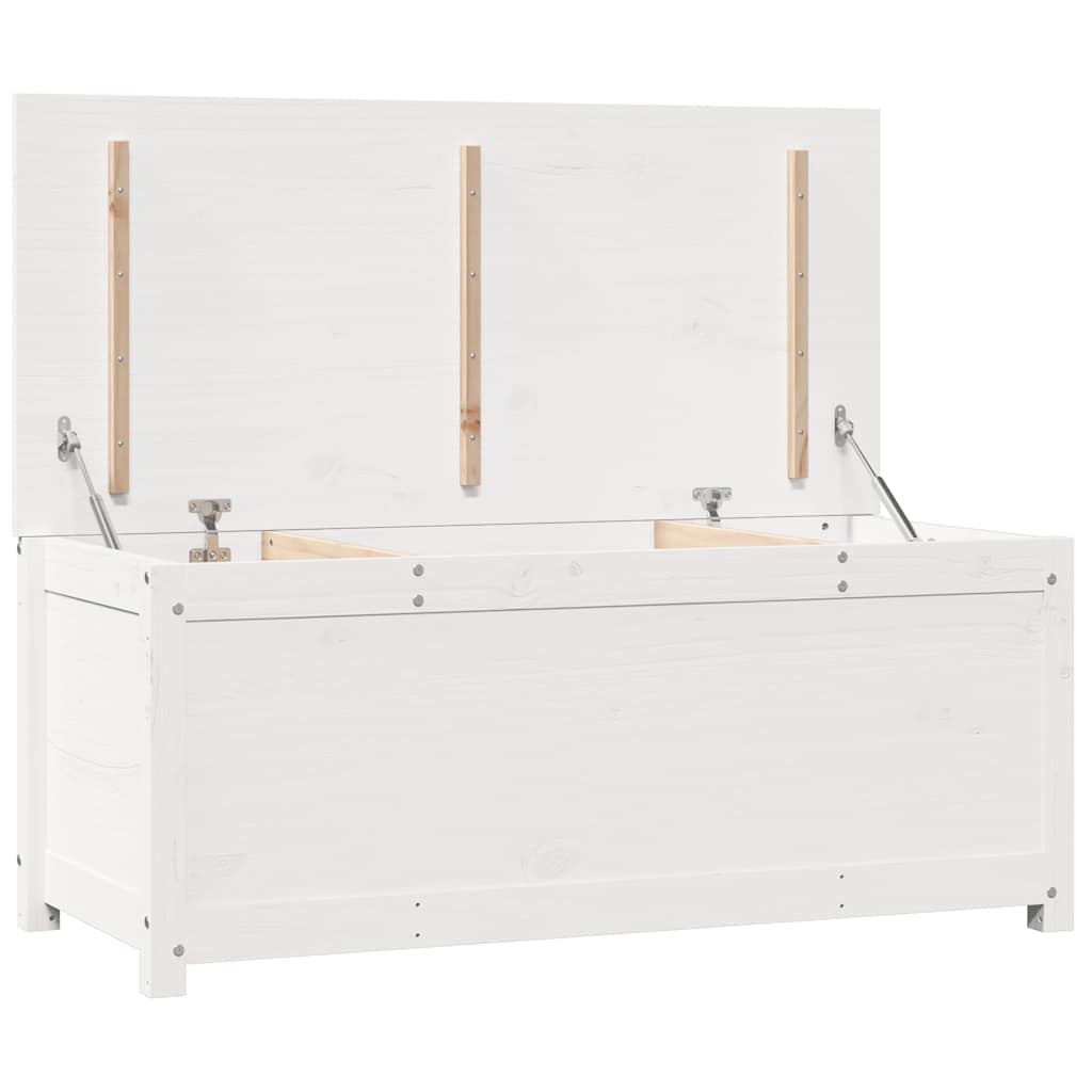 opbevaringskasse 110x50x45,5 cm massivt fyrretræ hvid