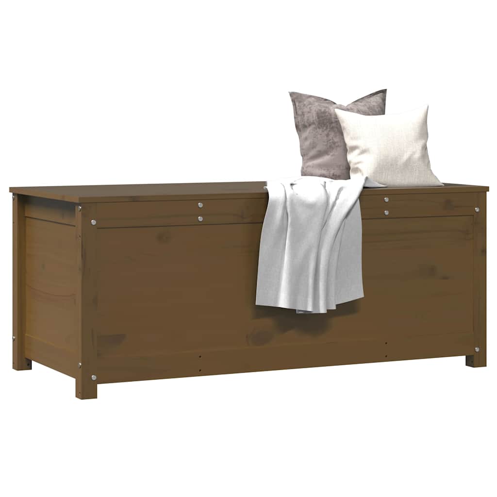 opbevaringskasse 110x50x45,5 cm massivt fyrretræ gyldenbrun