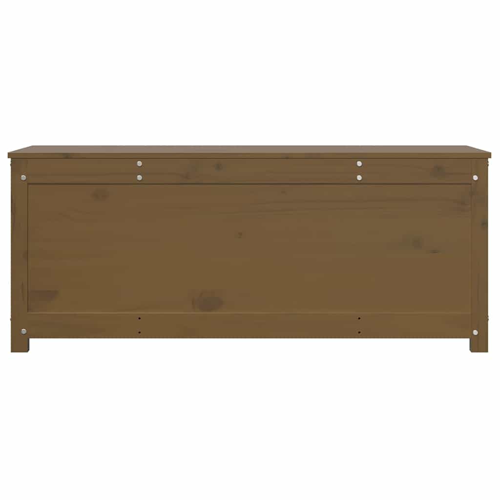 opbevaringskasse 110x50x45,5 cm massivt fyrretræ gyldenbrun