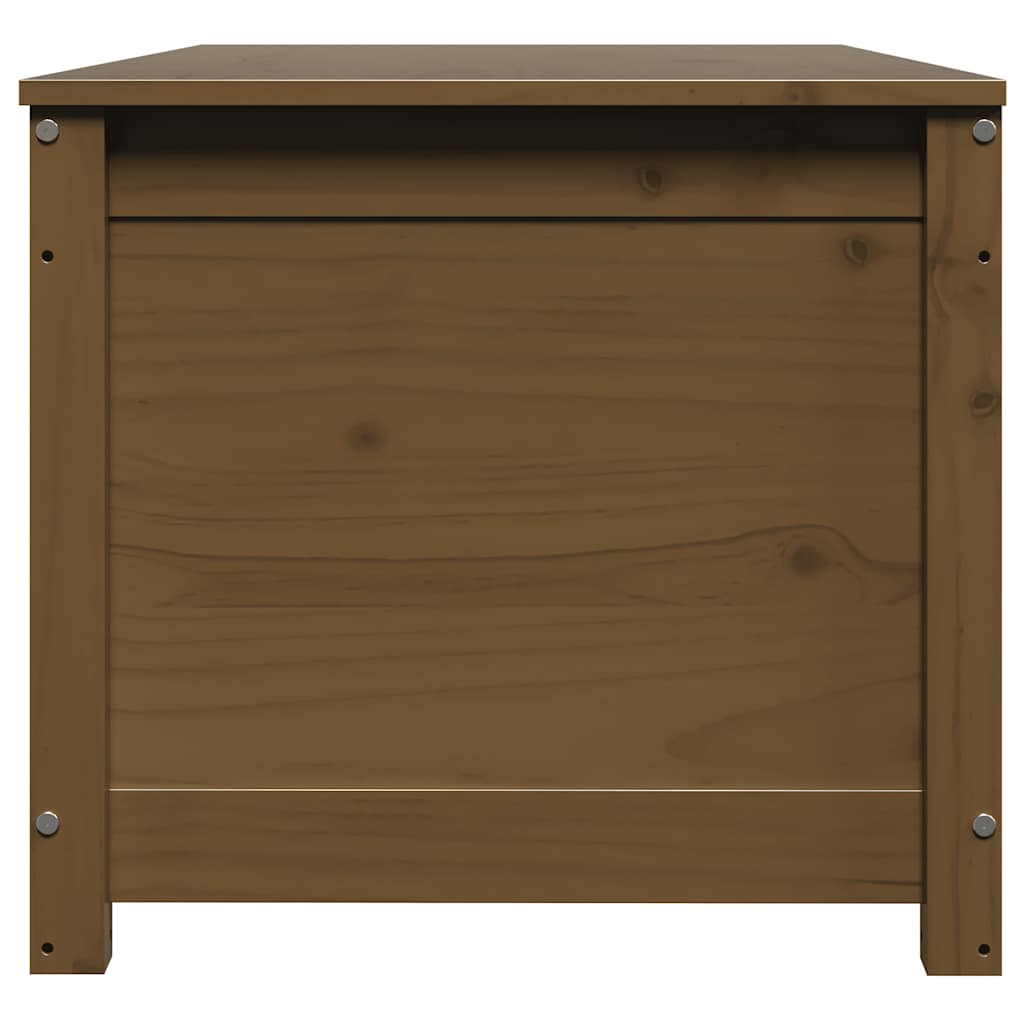 opbevaringskasse 110x50x45,5 cm massivt fyrretræ gyldenbrun