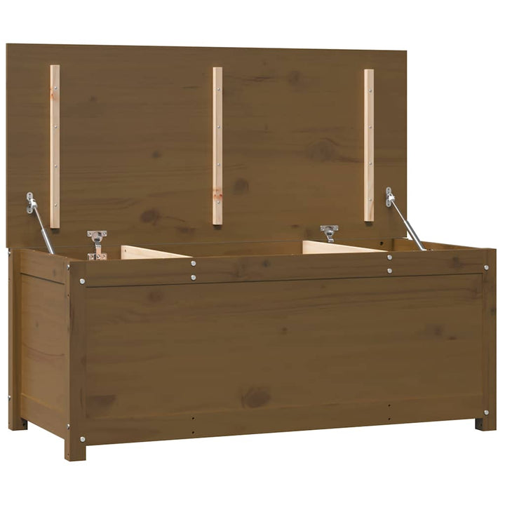 opbevaringskasse 110x50x45,5 cm massivt fyrretræ gyldenbrun