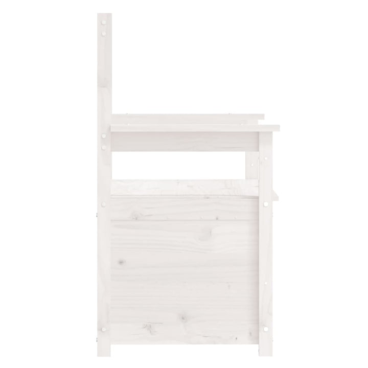 bænk 112,5x51x,5x96,5 cm massivt fyrretræ hvid