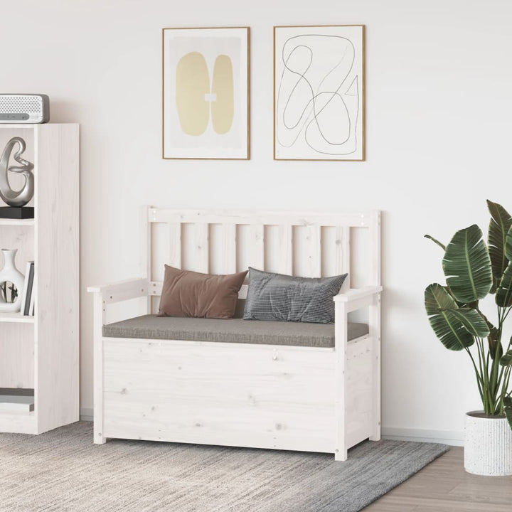 bænk 112,5x51x,5x96,5 cm massivt fyrretræ hvid