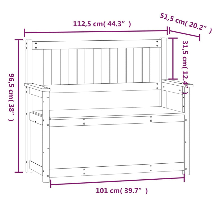 bænk 112,5x51,5x96,5 cm massivt fyrretræ Gyldenbrun