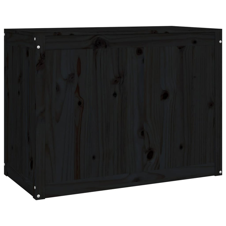vasketøjskurv 88,5x44x66 cm massivt fyrretræ sort