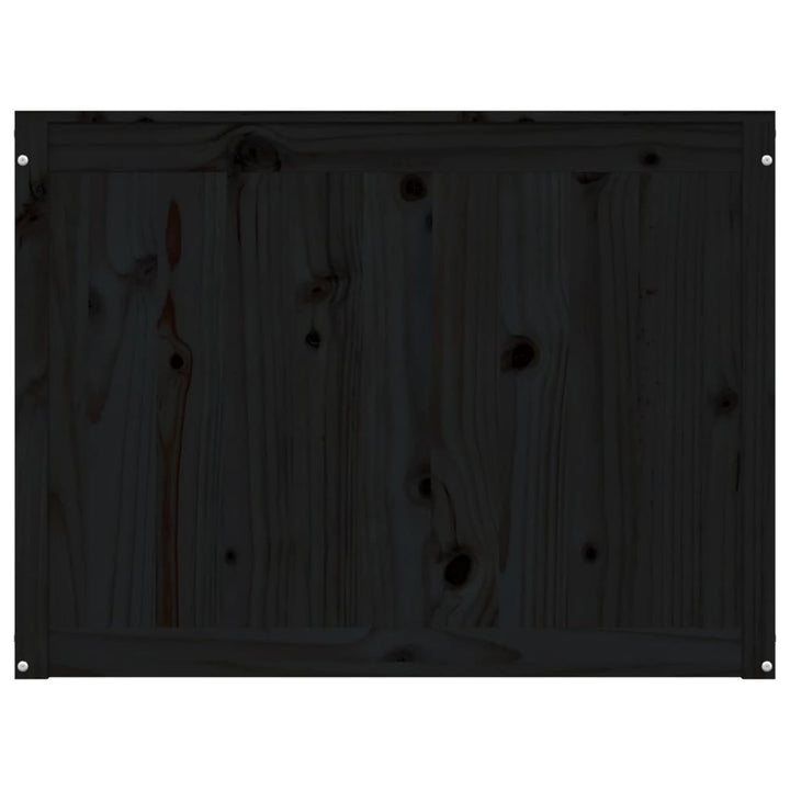 vasketøjskurv 88,5x44x66 cm massivt fyrretræ sort