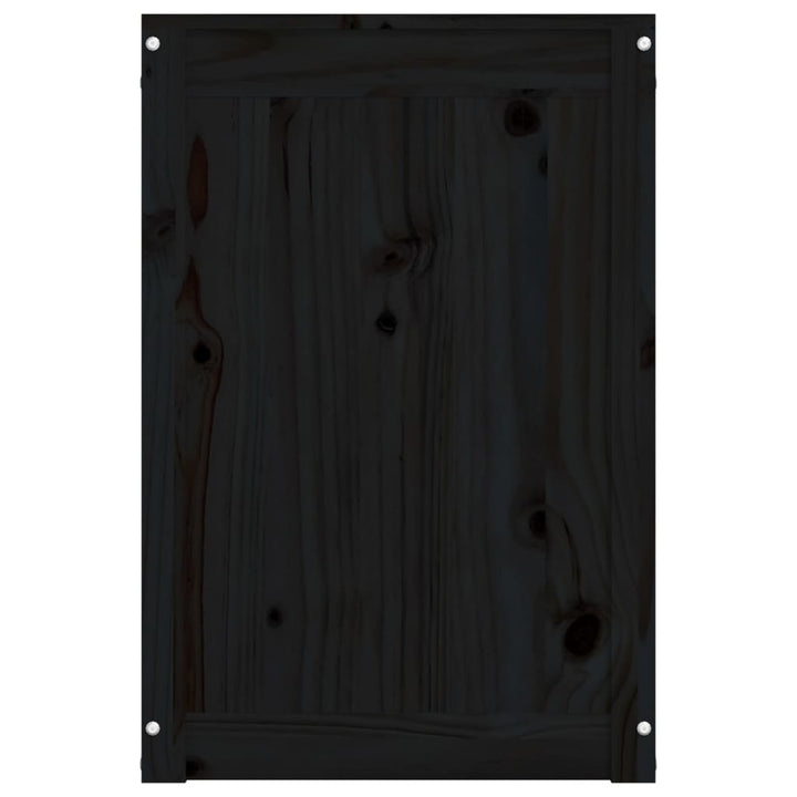 vasketøjskurv 88,5x44x66 cm massivt fyrretræ sort