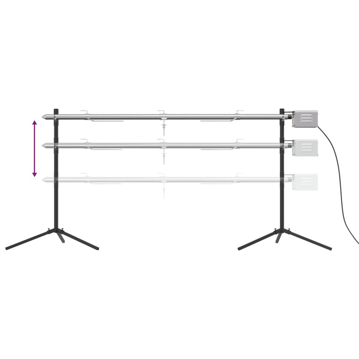 automatisk grill med motor 150x46,5x82,5 cm rustfrit stål