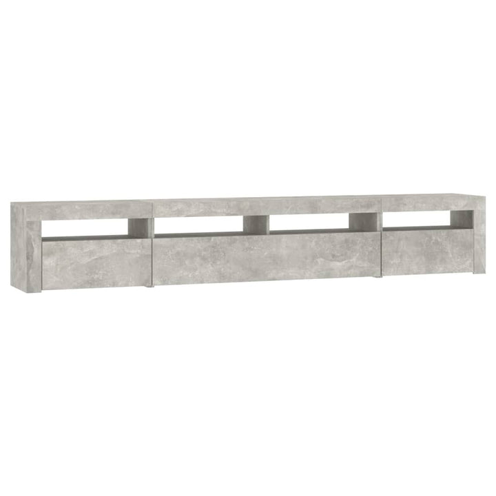 sengebord med LED-lys 240x35x40 cm betongrå