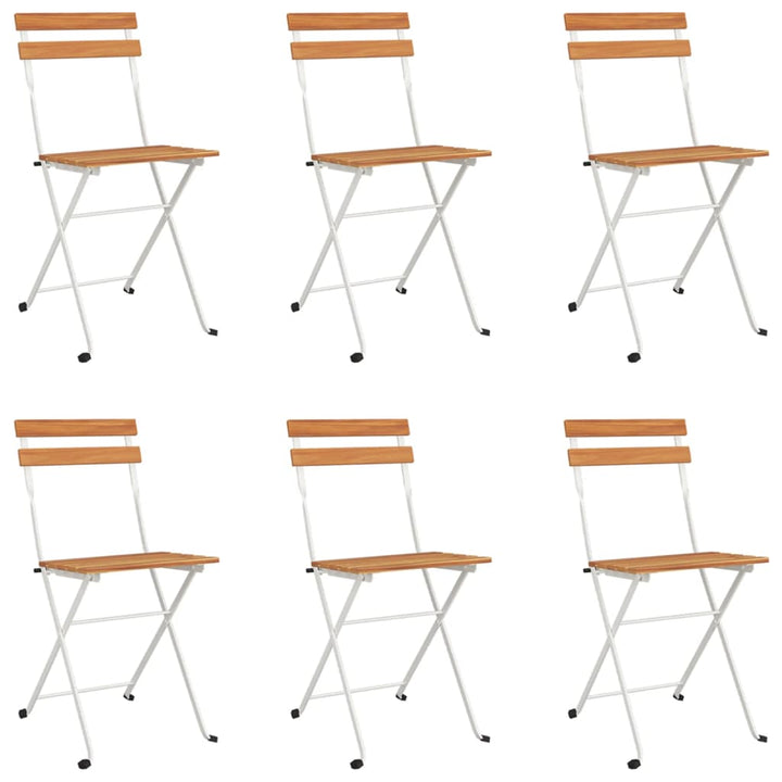 foldbare bistrostole 6 stk. massivt akacietræ og stål