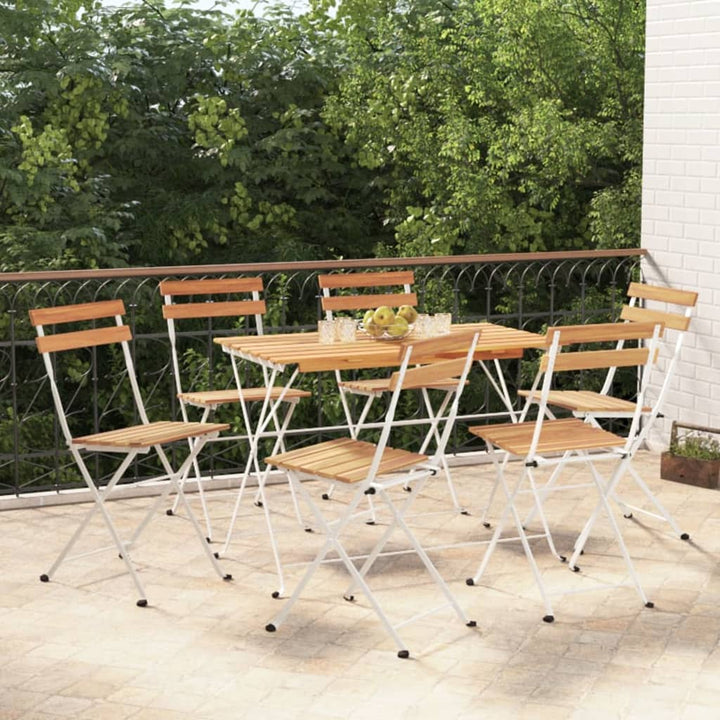 foldbare bistrostole 6 stk. massivt akacietræ og stål