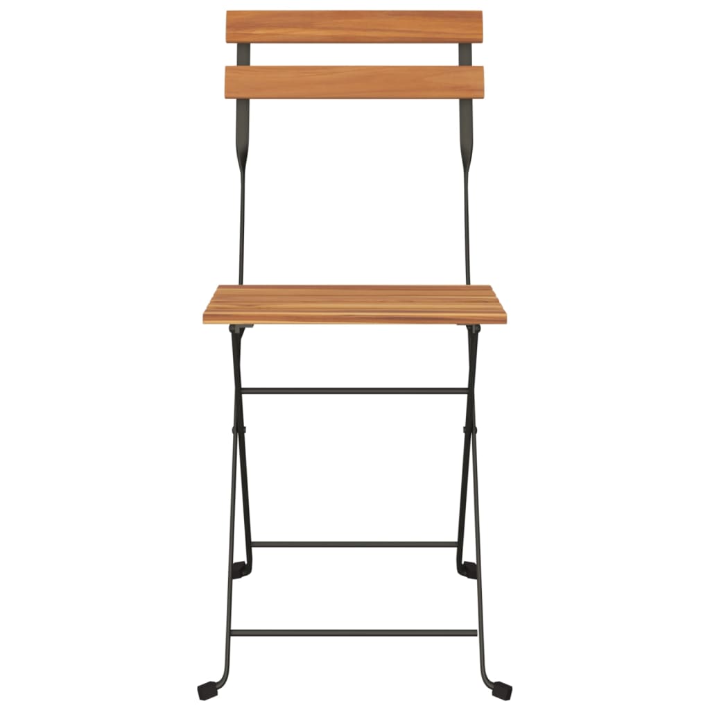 foldbare bistrostole 6 stk. massivt teaktræ og stål