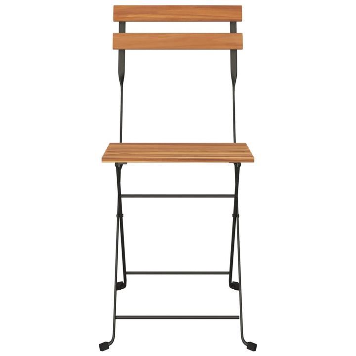 foldbare bistrostole 6 stk. massivt teaktræ og stål