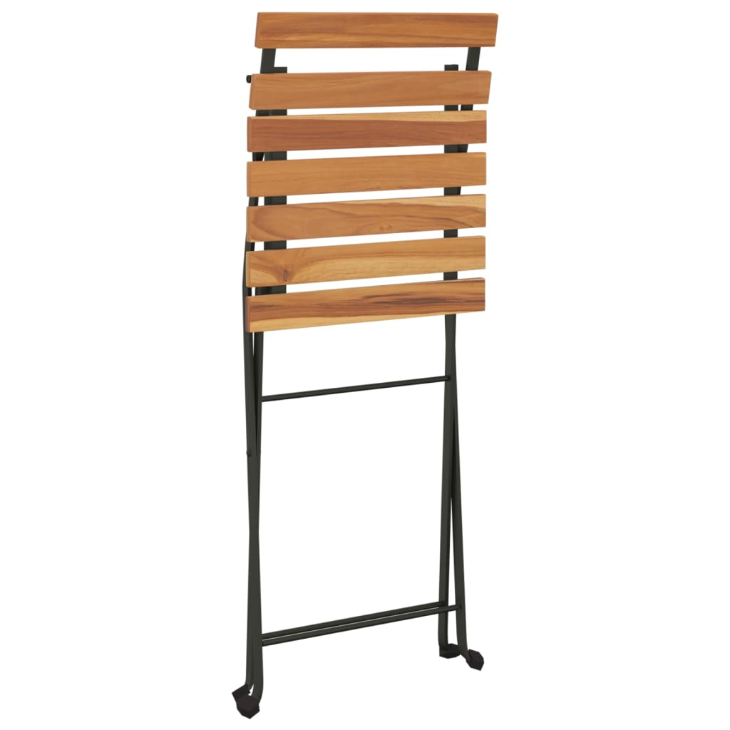 foldbare bistrostole 6 stk. massivt teaktræ og stål