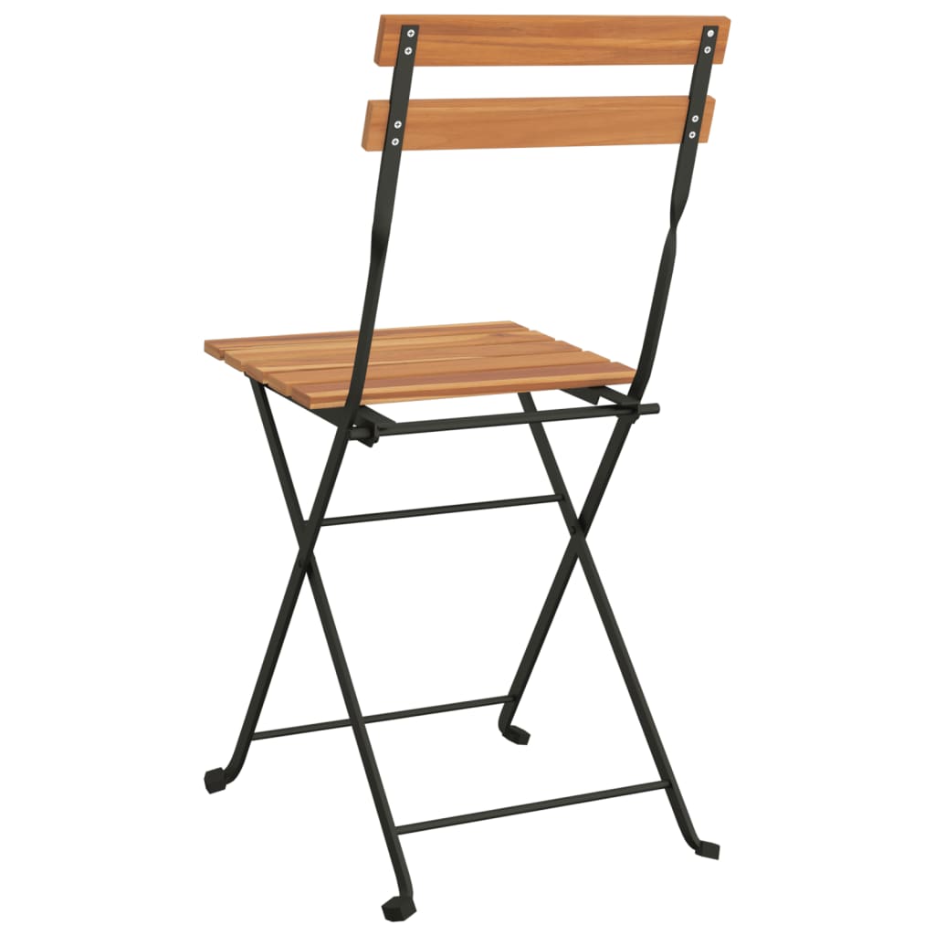 foldbare bistrostole 6 stk. massivt teaktræ og stål
