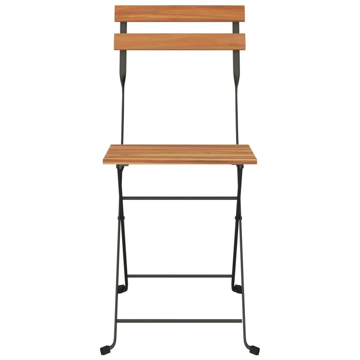 foldbare bistrostole 8 stk. massivt teaktræ og stål