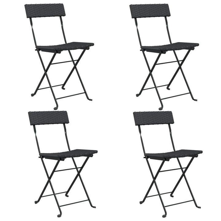 foldbare bistrostole 4 stk. polyrattan og stål sort