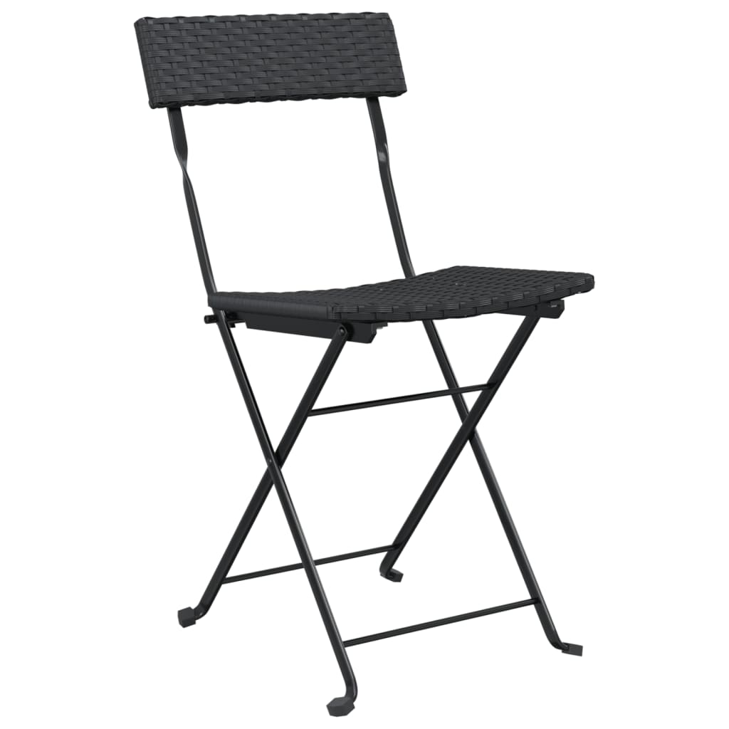 foldbare bistrostole 4 stk. polyrattan og stål sort