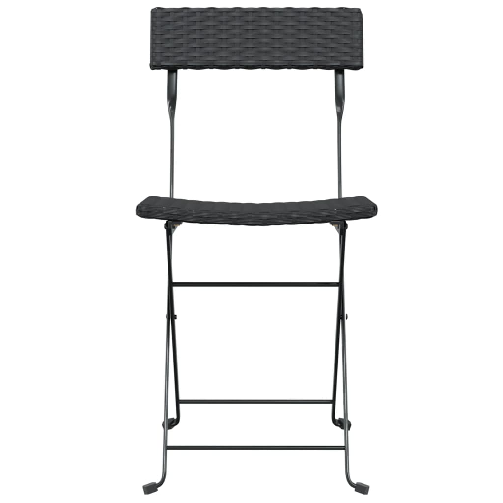 foldbare bistrostole 4 stk. polyrattan og stål sort