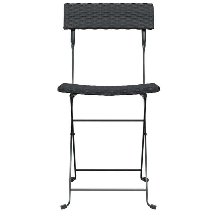 foldbare bistrostole 4 stk. polyrattan og stål sort