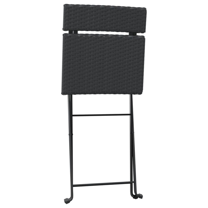 foldbare bistrostole 4 stk. polyrattan og stål sort