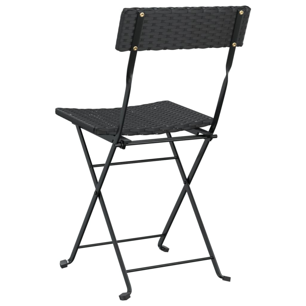 foldbare bistrostole 4 stk. polyrattan og stål sort