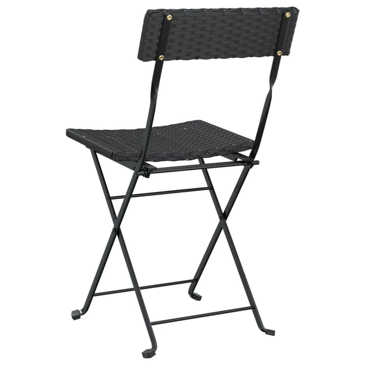 foldbare bistrostole 4 stk. polyrattan og stål sort