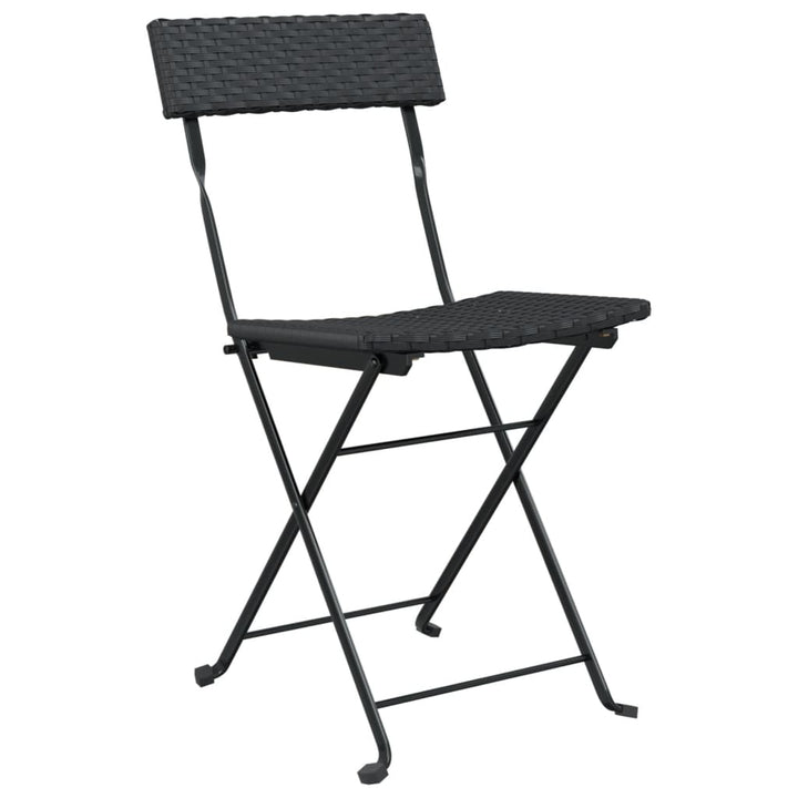 foldbare bistrostole 6 stk. polyrattan og stål sort