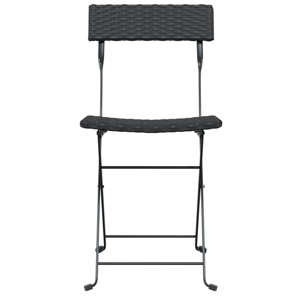 foldbare bistrostole 6 stk. polyrattan og stål sort