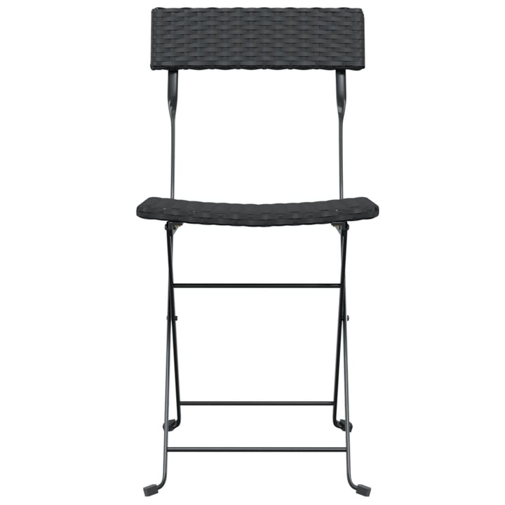foldbare bistrostole 6 stk. polyrattan og stål sort