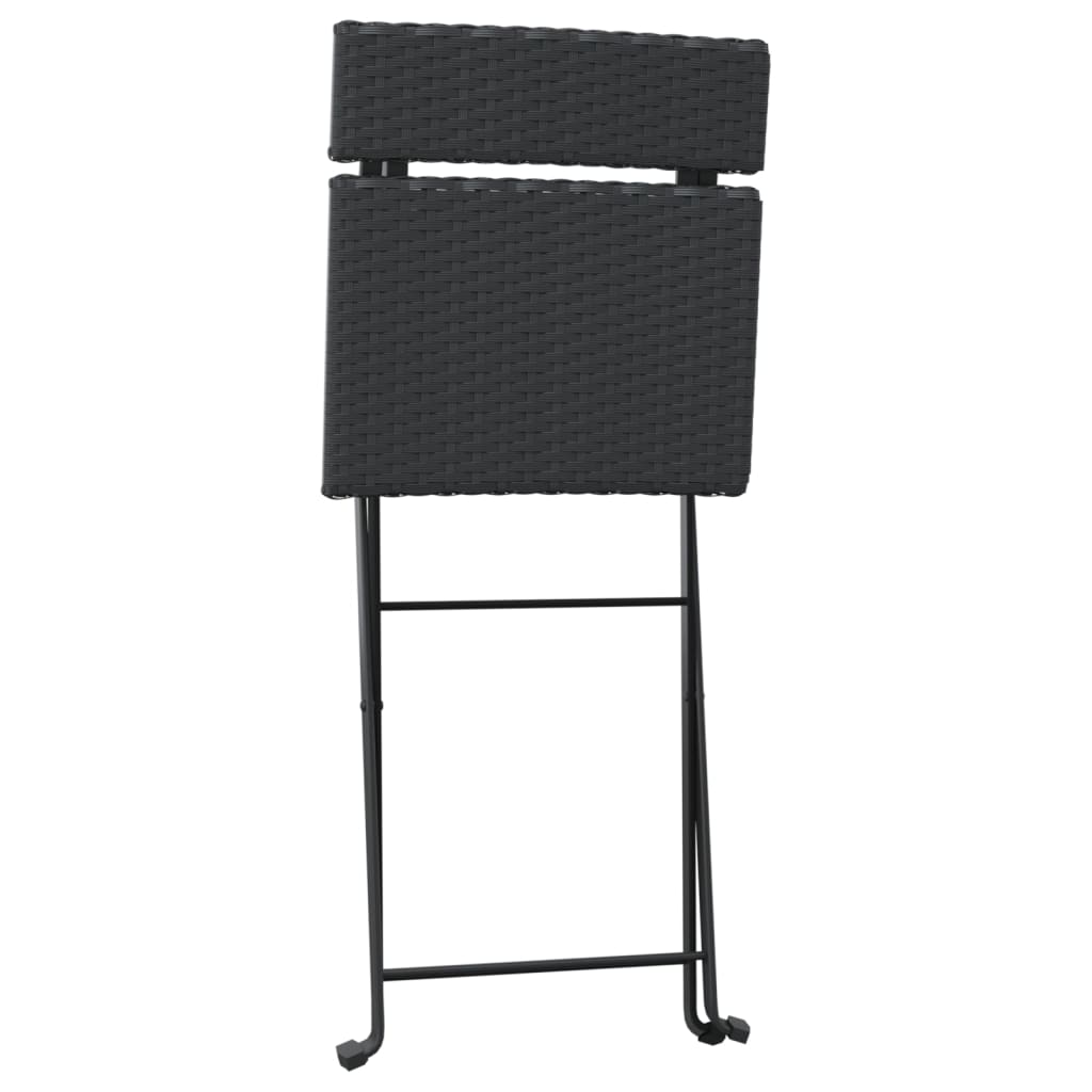 foldbare bistrostole 6 stk. polyrattan og stål sort