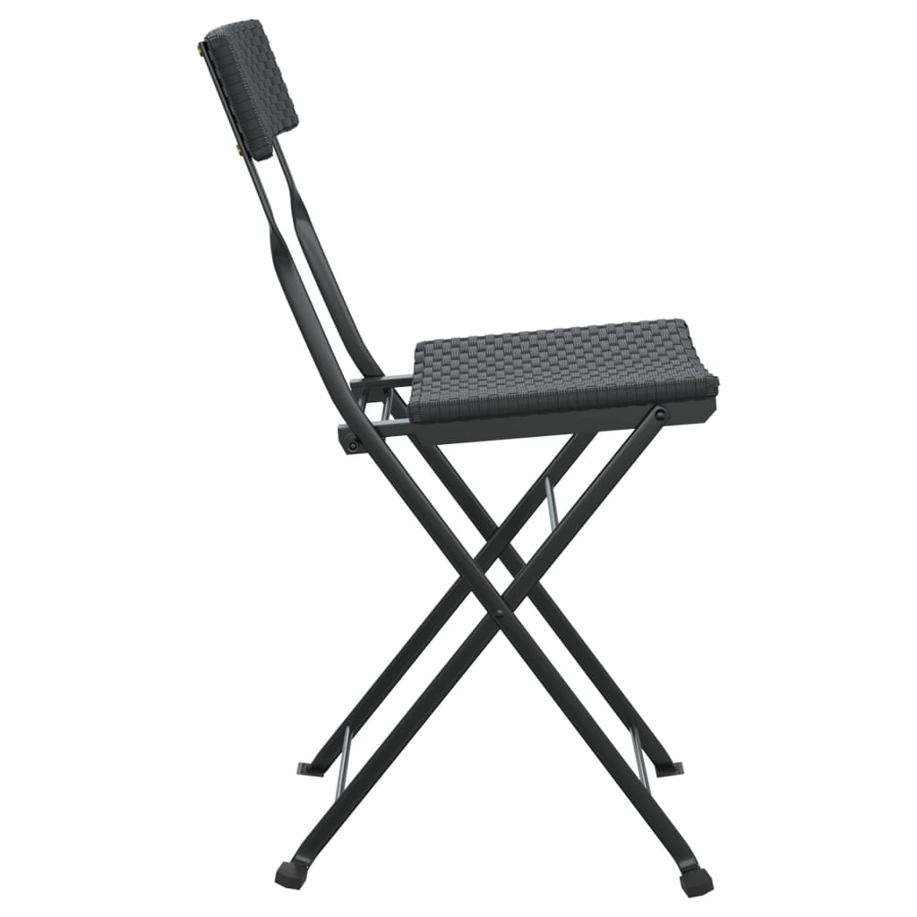 foldbare bistrostole 6 stk. polyrattan og stål sort