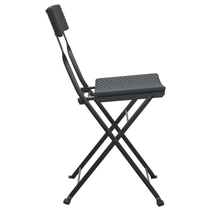foldbare bistrostole 6 stk. polyrattan og stål sort