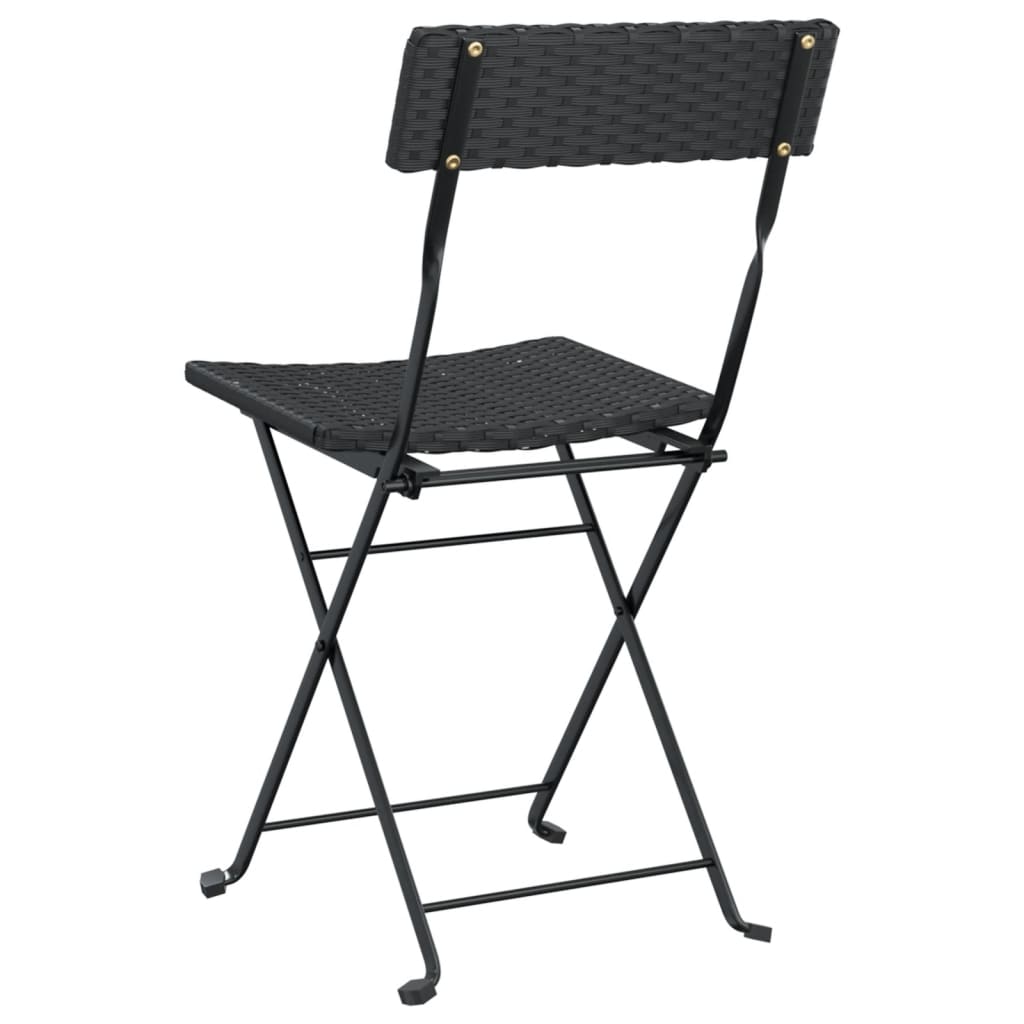 foldbare bistrostole 6 stk. polyrattan og stål sort
