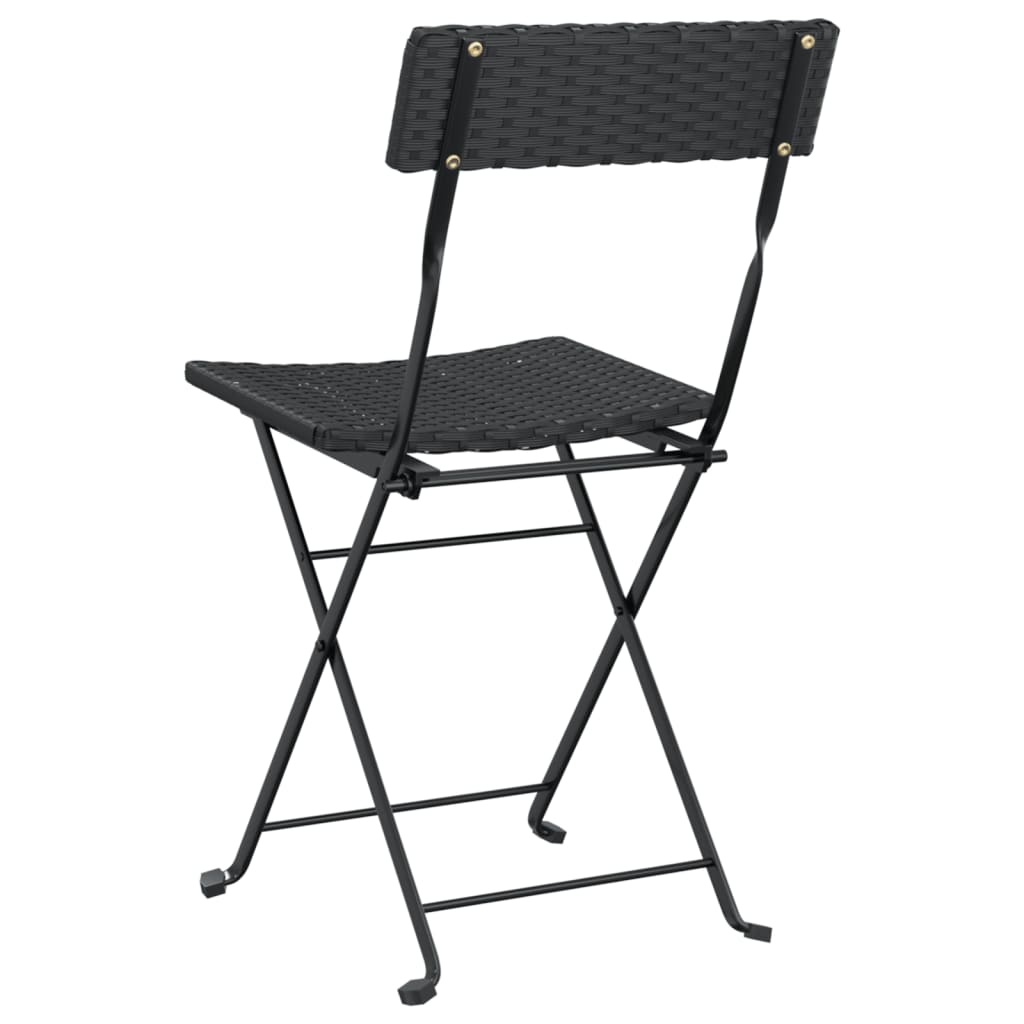 foldbare bistrostole 8 stk. polyrattan og stål sort