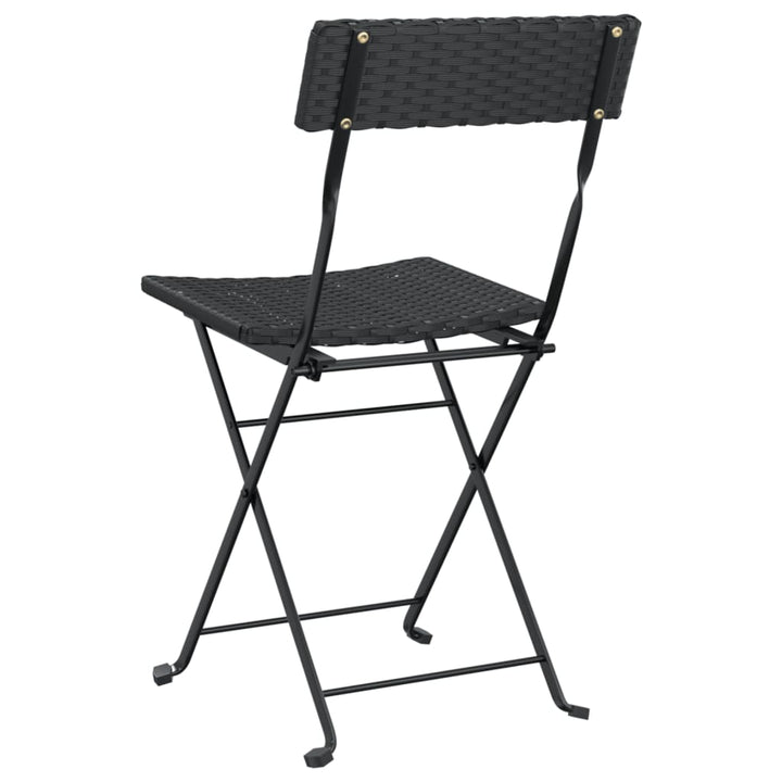 foldbare bistrostole 8 stk. polyrattan og stål sort