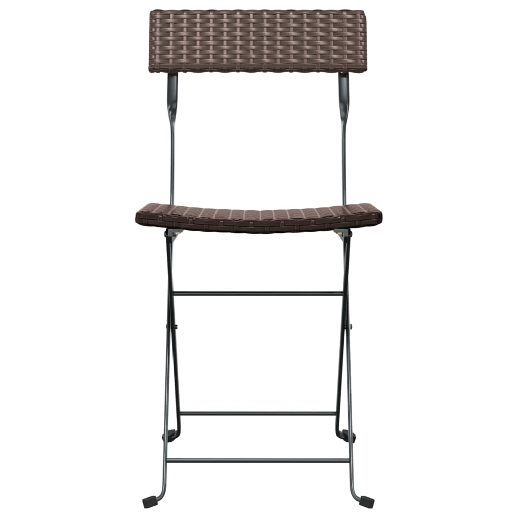 foldbare bistrostole 4 stk. polyrattan og stål brun