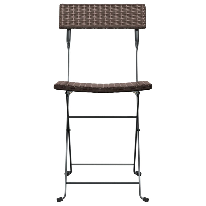 foldbare bistrostole 4 stk. polyrattan og stål brun