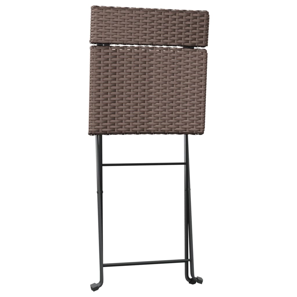foldbare bistrostole 4 stk. polyrattan og stål brun