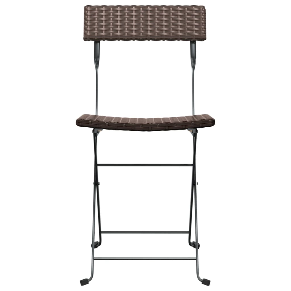 foldbare bistrostole 6 stk. polyrattan og stål brun