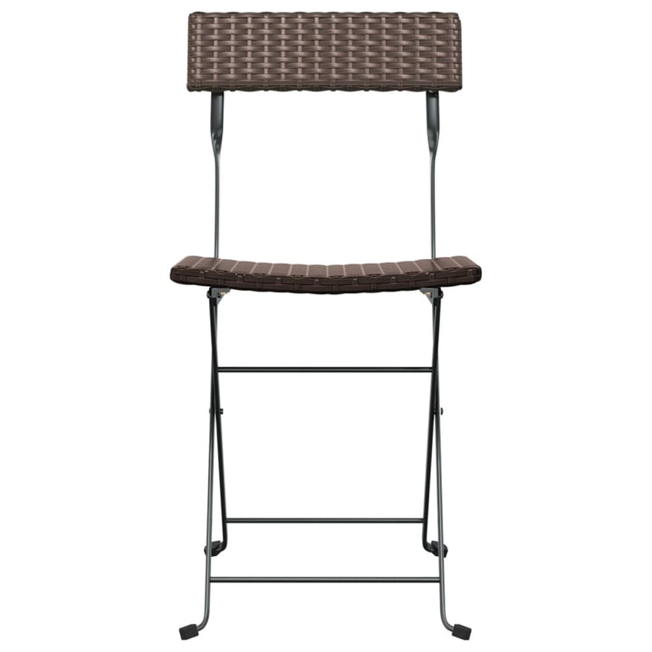 foldbare bistrostole 6 stk. polyrattan og stål brun
