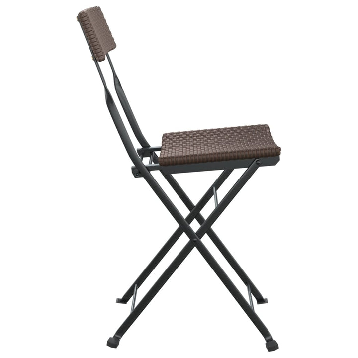 foldbare bistrostole 6 stk. polyrattan og stål brun
