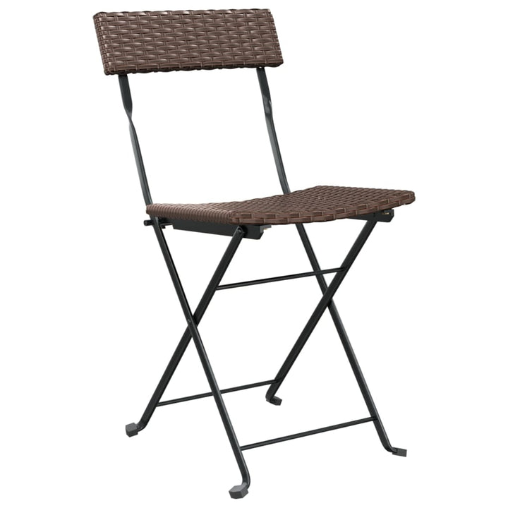 foldbare bistrostole 8 stk. polyrattan og stål brun