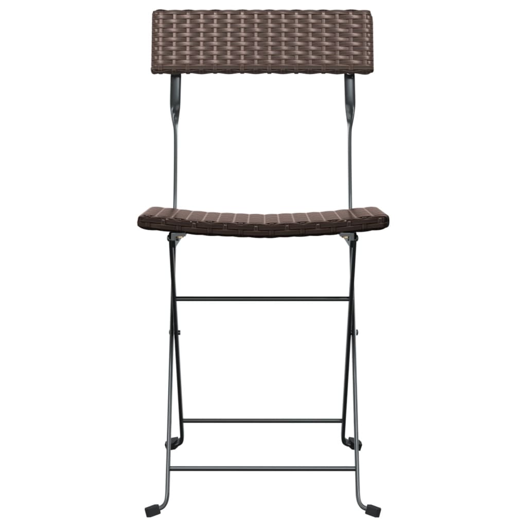 foldbare bistrostole 8 stk. polyrattan og stål brun
