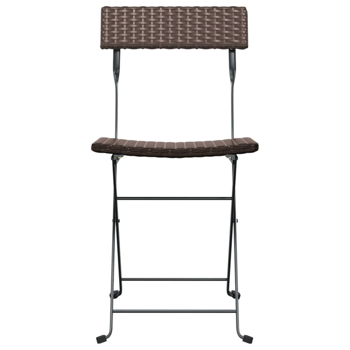 foldbare bistrostole 8 stk. polyrattan og stål brun