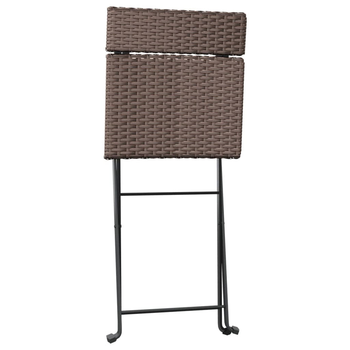 foldbare bistrostole 8 stk. polyrattan og stål brun