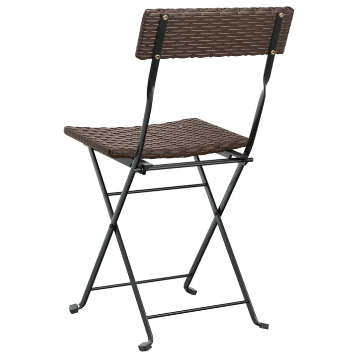 foldbare bistrostole 8 stk. polyrattan og stål brun