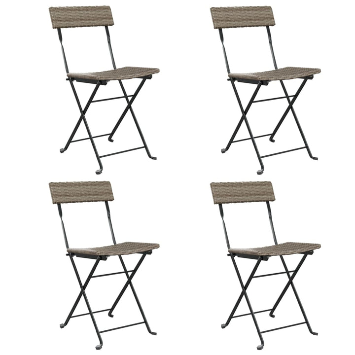 foldbare bistrostole 4 stk. polyrattan og stål grå