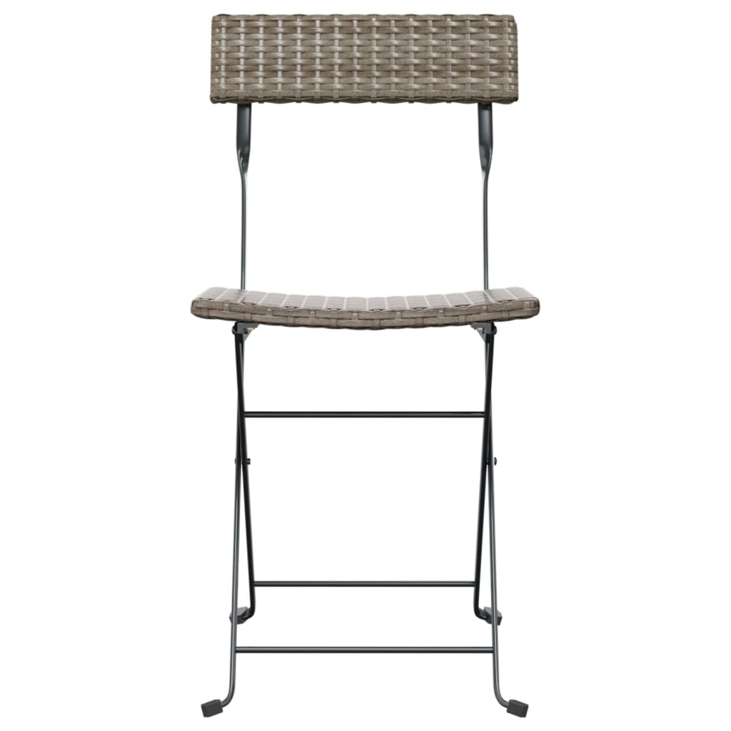 foldbare bistrostole 4 stk. polyrattan og stål grå